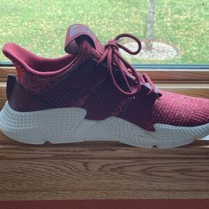 adidas Maroon and White Women's Sneakers